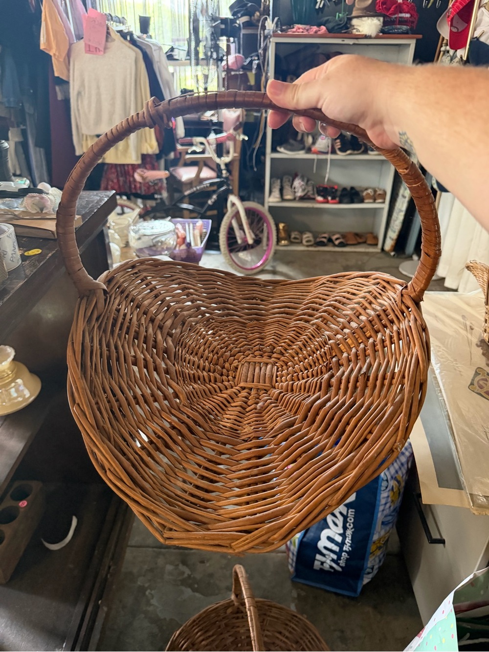 Vintage wicker garden gathering basket